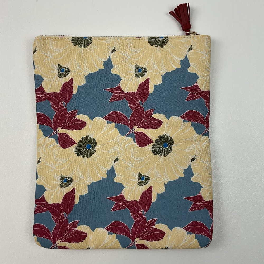 Rachel Pally Floral Fold Over Clutch Zip Pouch Purse‎ Vegan Leather Boho Bag